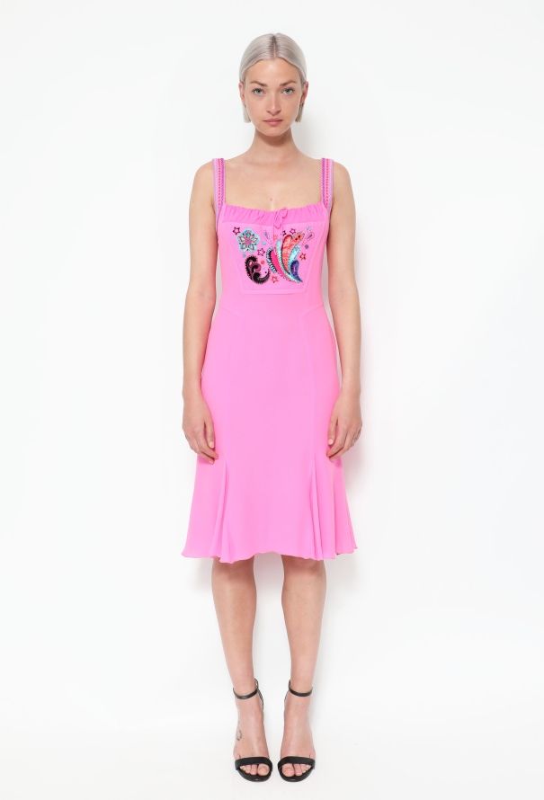 Gianni Versace F/W 2002 Embroidered Silk Dress - 1