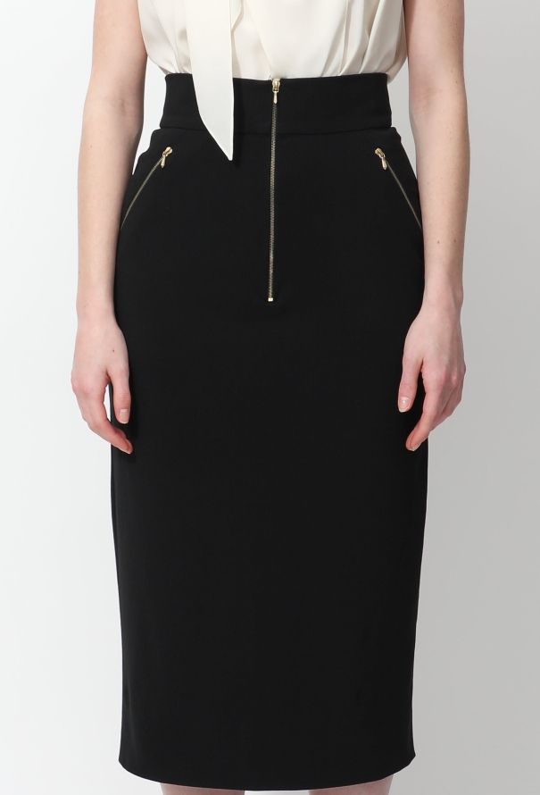 Chanel Vintage Zip Pencil Skirt - 2