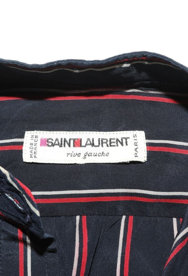 Saint Laurent 1978 Pleated Silk Striped Ensemble - 7