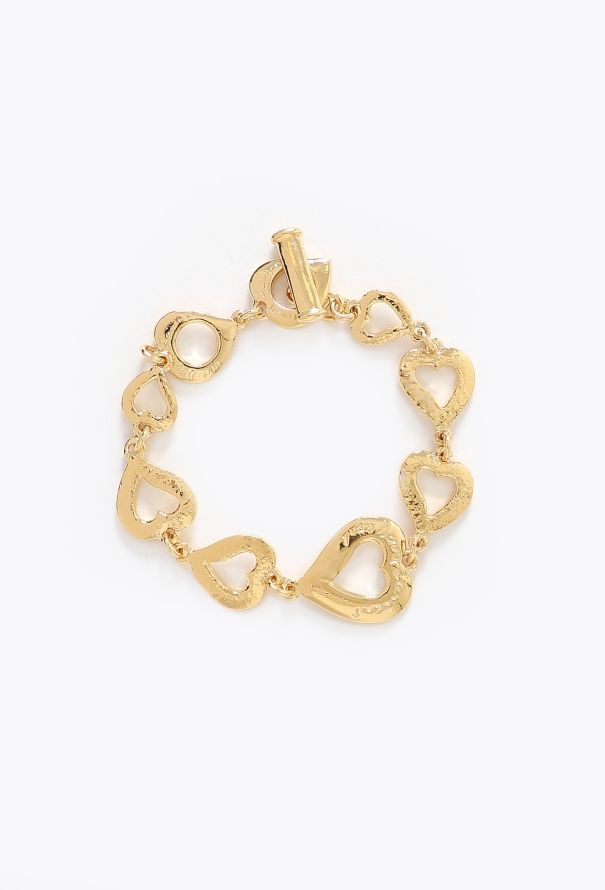 Saint Laurent 1993 Engraved Heart Charm Bracelet - 1