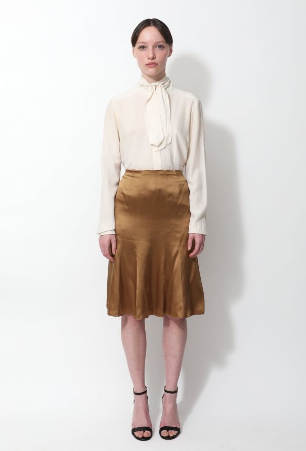 Chanel 2006 Satin Flared 'CC' Skirt - 1