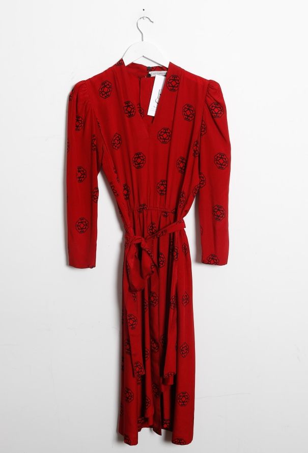 Guy Laroche '70s Graphic Belted Day Dress - 9