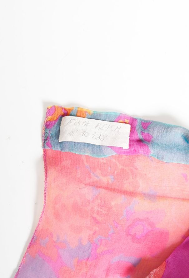 Chanel COUTURE '90s Floral Pleated Chiffon Blouse - 5