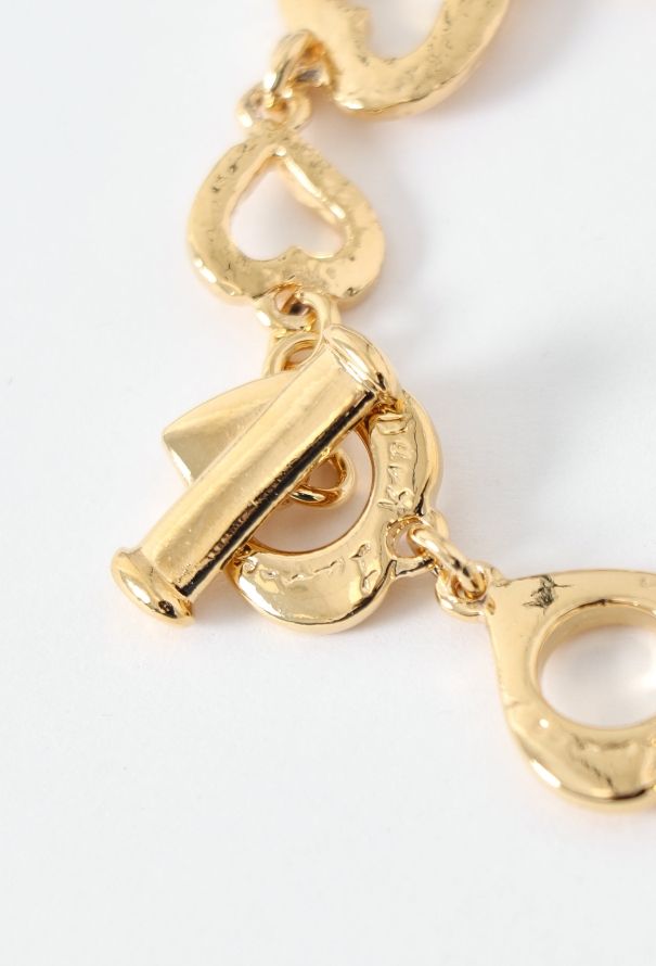 Saint Laurent 1993 Engraved Heart Charm Bracelet - 4