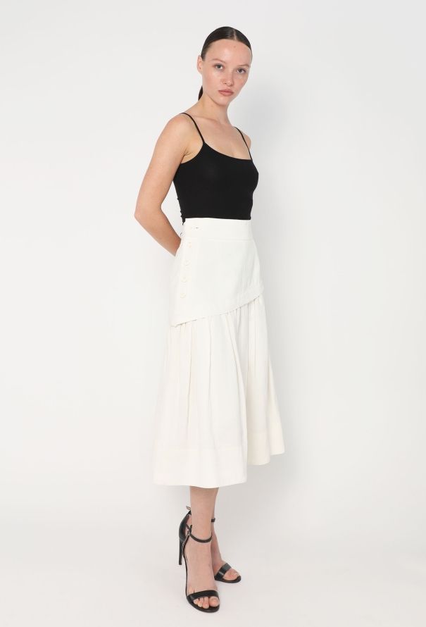 Céline S/S 2017 Asymmetrical Linen Skirt - 3