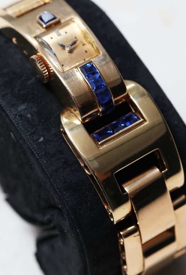 Vintage Fine Jewelry Lacloche 18k Gold & Sapphire Wristwatch - 6