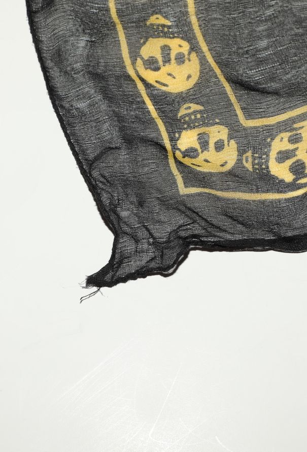 Alexander McQueen Early 2000s Chiffon Skull Scarf - 9