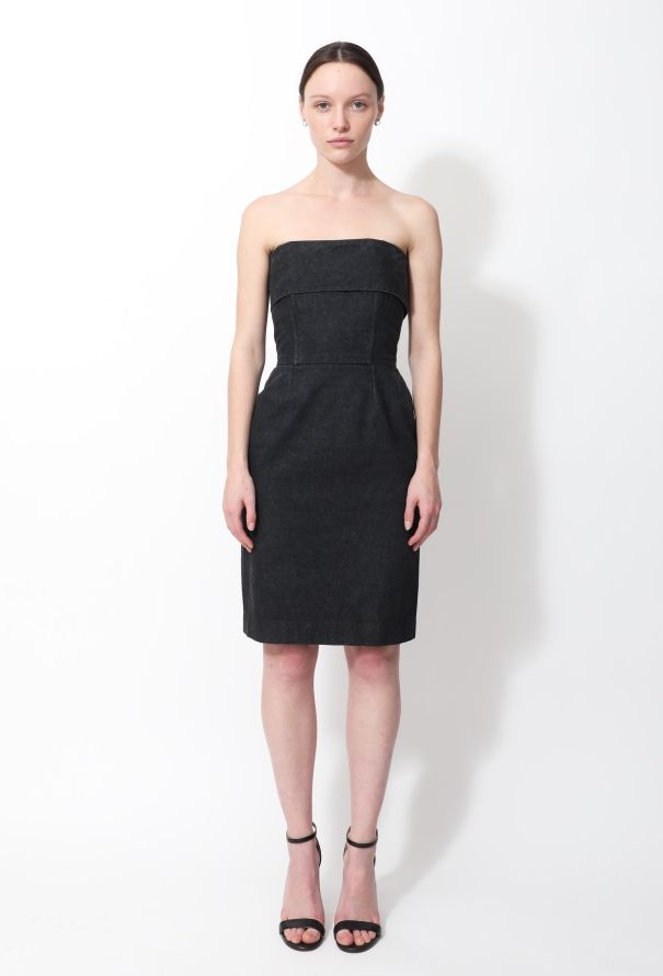 Saint Laurent 70s Denim Bustier Dress - 1
