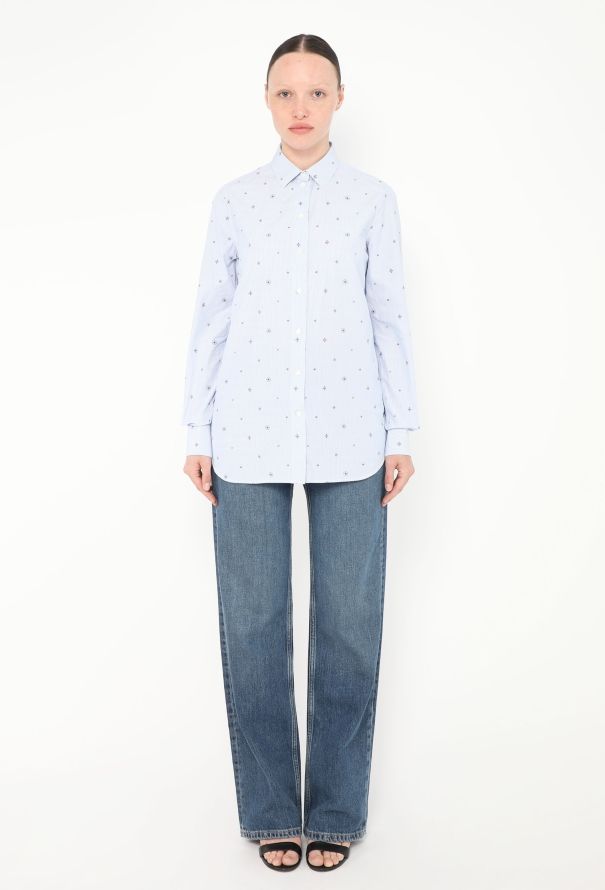 Céline Embroidered Pinstripe Shirt - 3