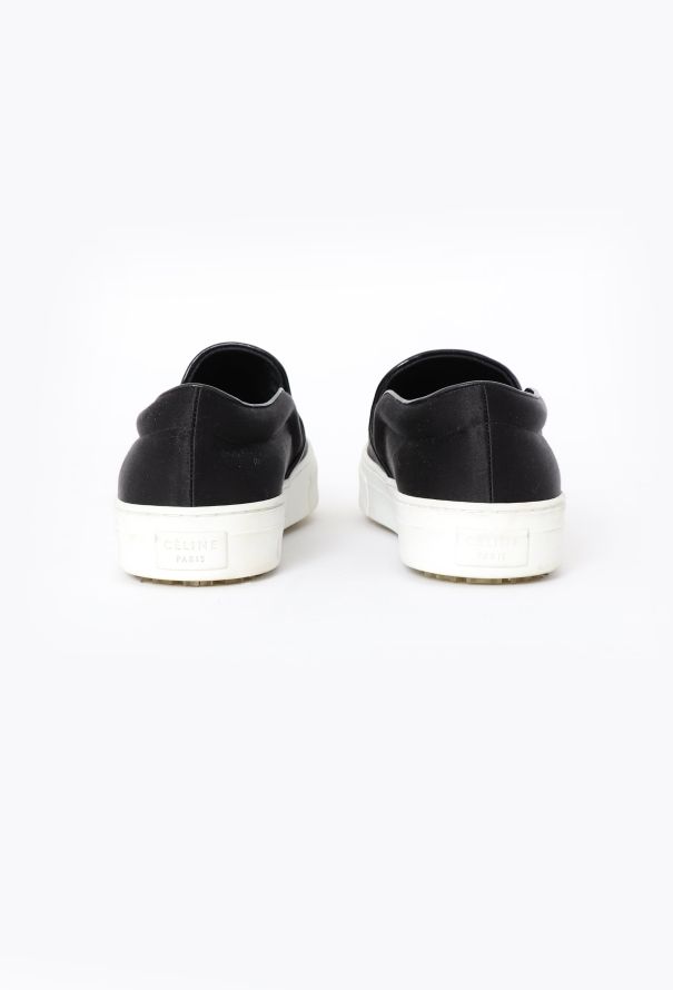 Céline 2014 Satin Slip-on Sneakers Black - 4