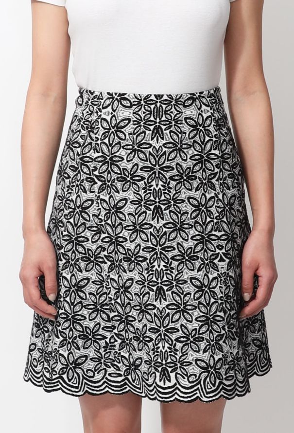 Alaïa Floral Textured Skirt - 2