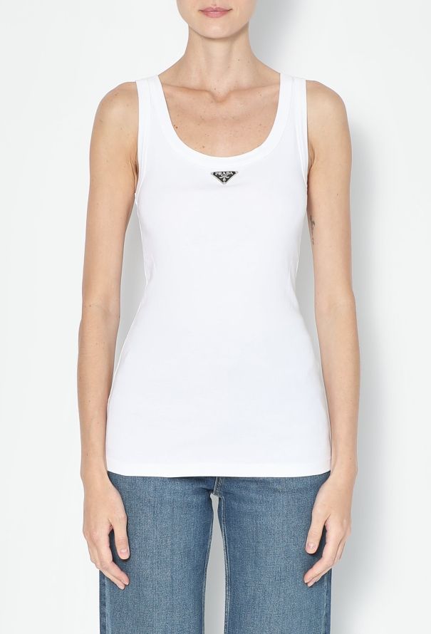 Prada F/W 2022 Logo Cotton Tank - 1