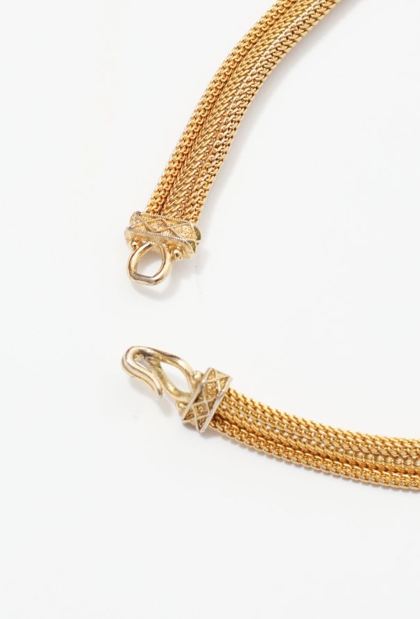 Balenciaga Metallic Wrapped Enamel Choker Necklace - 4