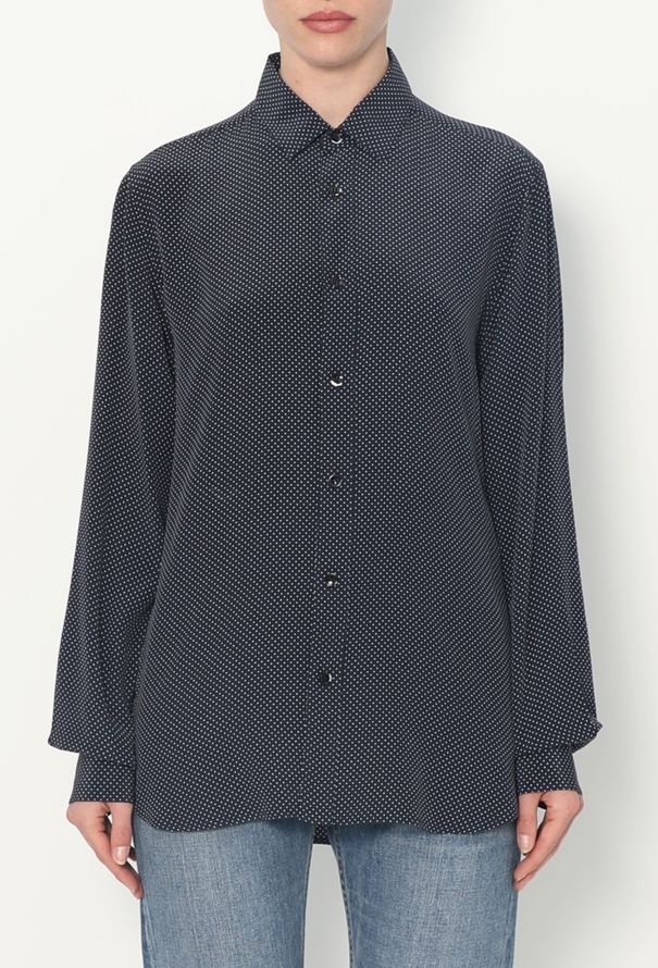 Saint Laurent 2015 Silk Polka Dot Blouse - 1
