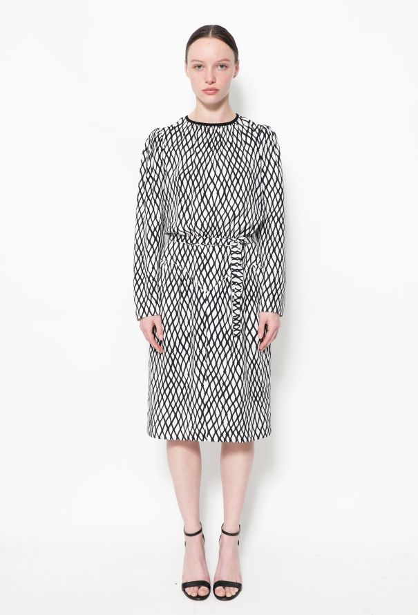 Saint Laurent 1980 Graphic Belted Dress - 1