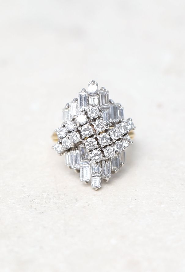 Vintage & Antique 18k Gold & 3 Carats Diamond Ring - 1