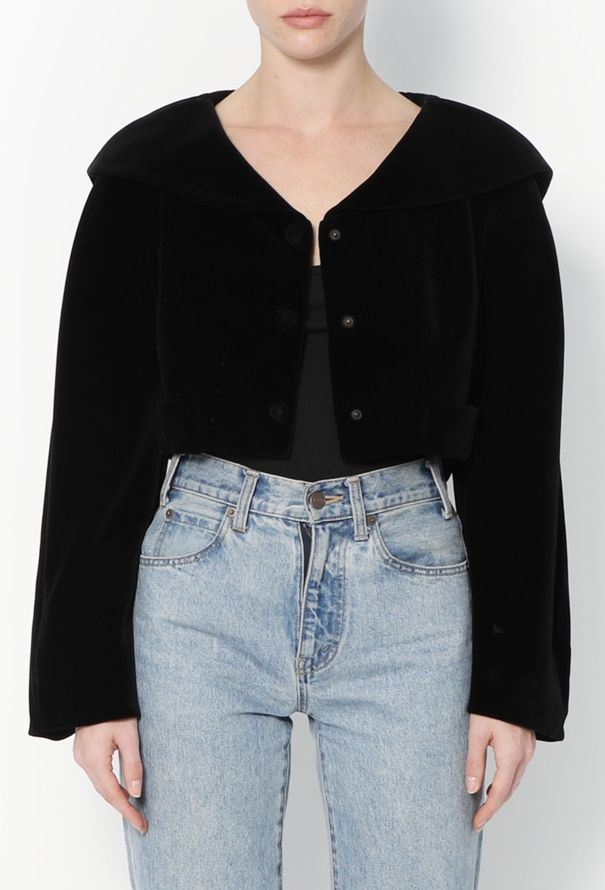 Thierry Mugler '80s Cropped Velvet Jacket - 1