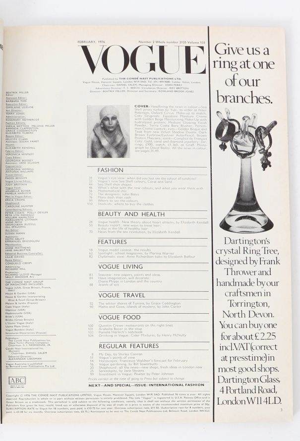 VOGUE UK 1976 David Bailey & Parkinson Cover Set - 4