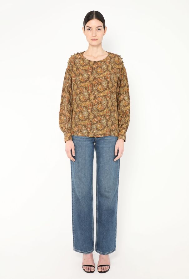 Chloé '80s Paisley Print Silk Blouse - 3