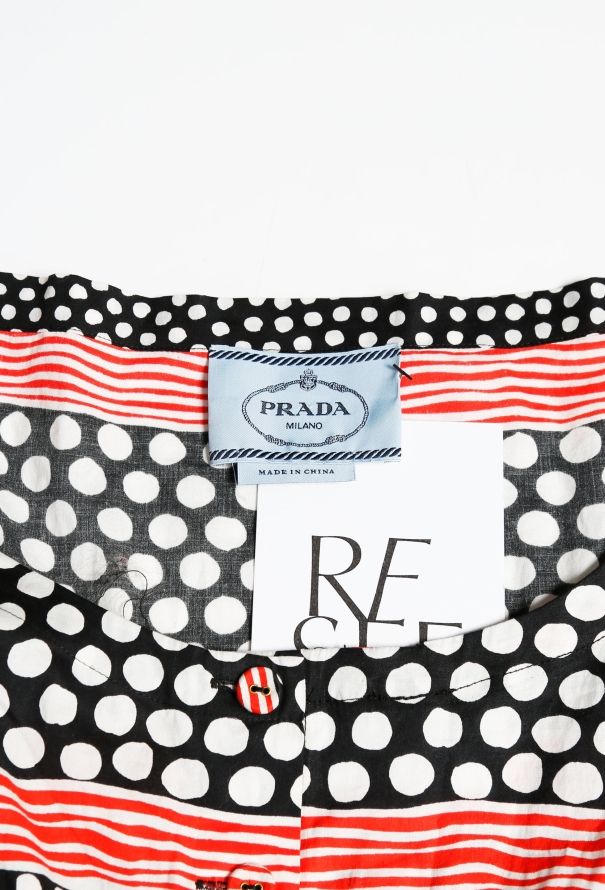 Prada Tiered Polka Dot Cotton Dress - 4