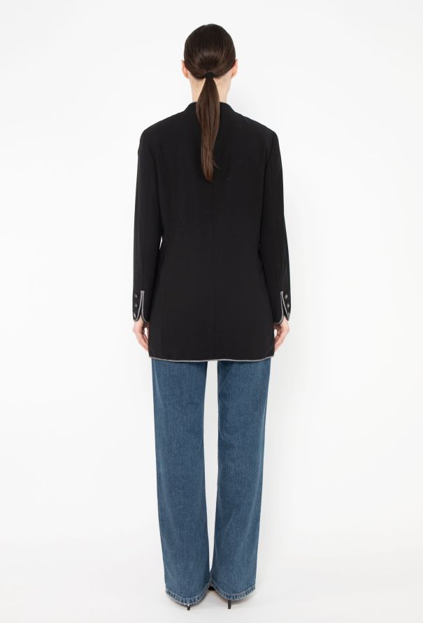 Chanel TIMELESS S/S 1996 Collarless Black Jacket - 7