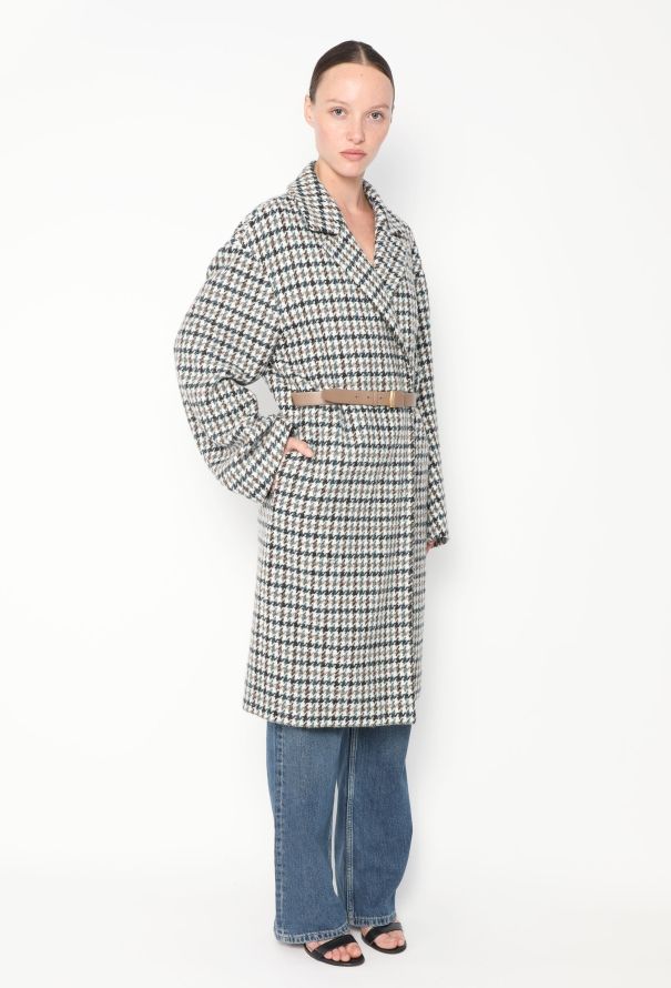Loro Piana 2020 Belted Cashmere Houndstooth Coat - 4
