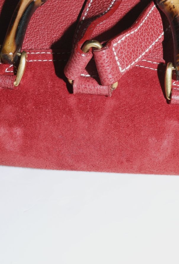 Gucci '90s Suede Bamboo Backpack - 11
