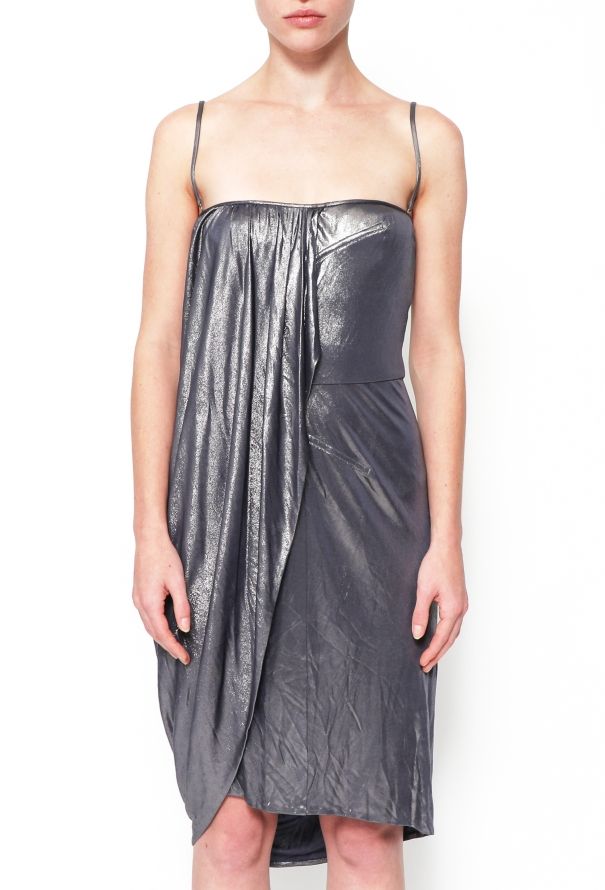 Dior Resort 2007 Draped Metallic Dress - 3