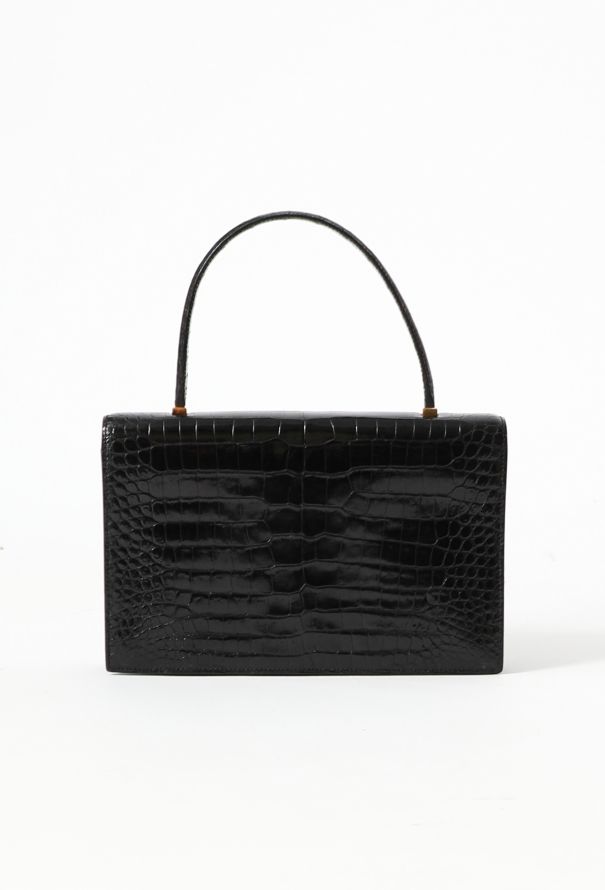Hermès '60s Black Porosus Egée Bag - 4