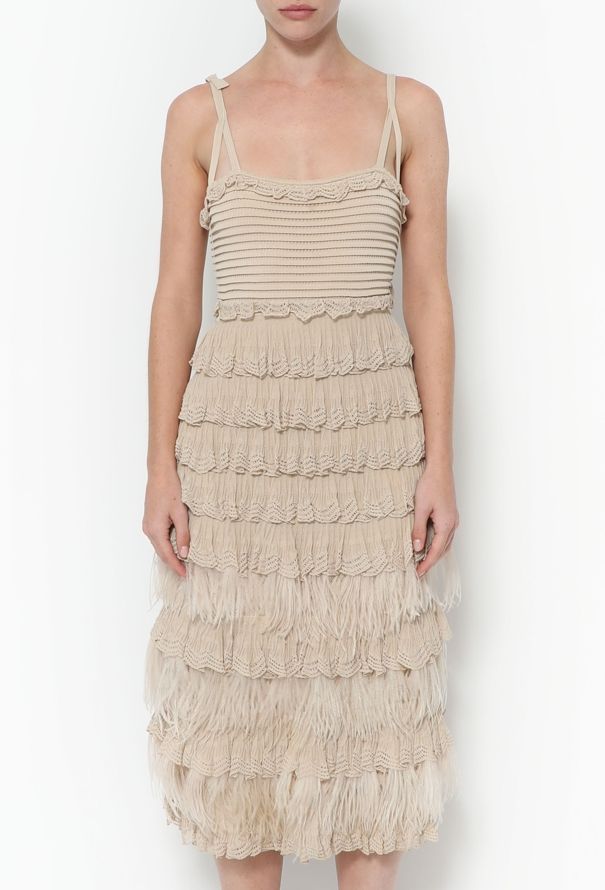 Dior F/W 2011 Ostrich Feather Trim Dress - 3