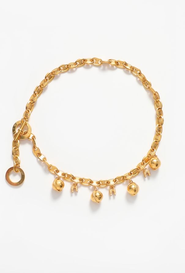 Céline 1989 Chainlink Triomphe Charm Belt - 1