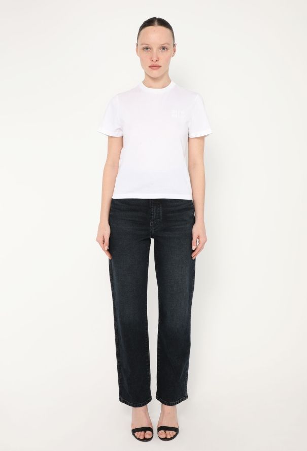 Miu Miu 2023 Cropped Emblem T-Shirt - 3