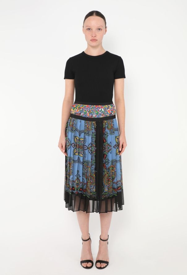 Sacai 2020 x Sun Surf Pleated Paisley Skirt - 1