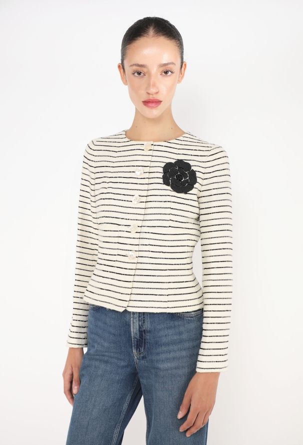 Chanel Camélia Marinière Tweed Jacket - 1