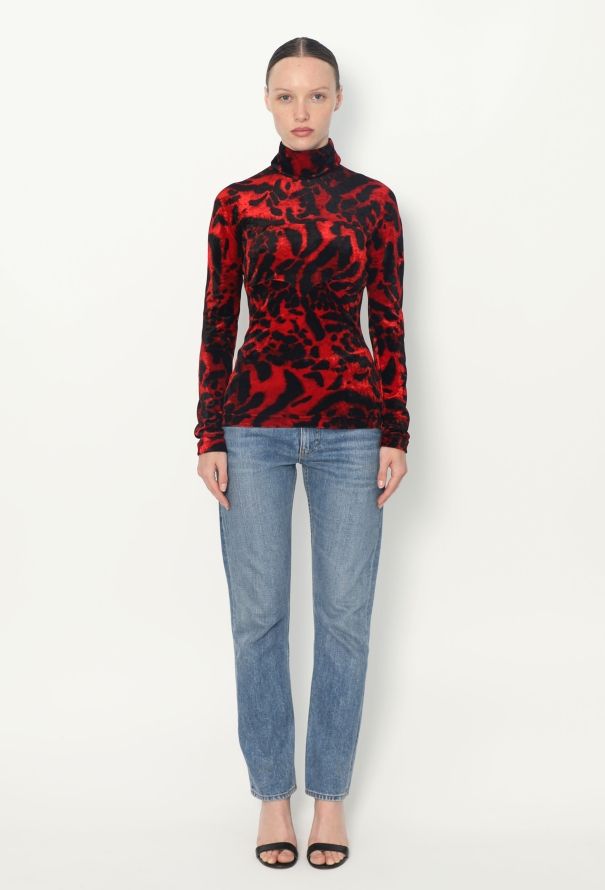 Gianni Versace '90s Velvet Leopard Print Top - 2