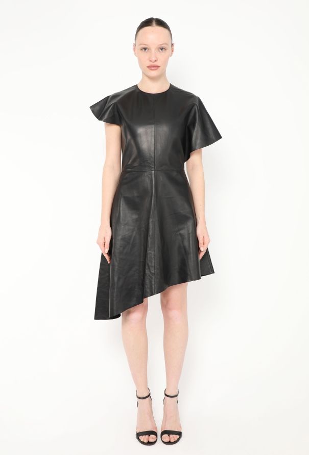 Loewe 2022 Asymmetrical Lambskin Dress - 1