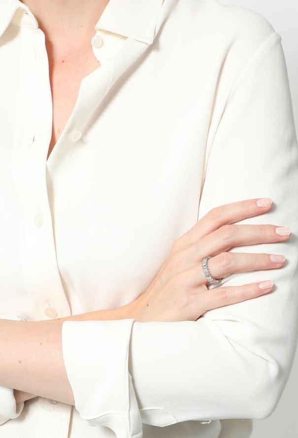 Vintage Fine Jewelry 18k  Gold & Baguette-Cut Diamond Wedding Band - 3