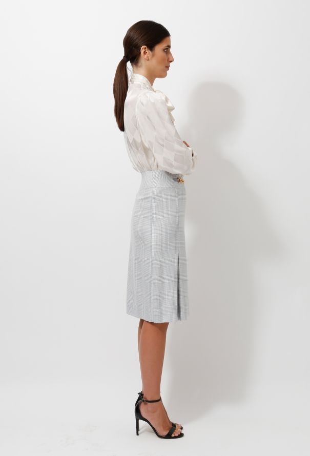 Céline 80s Chainlink Houndstooth Skirt - 4