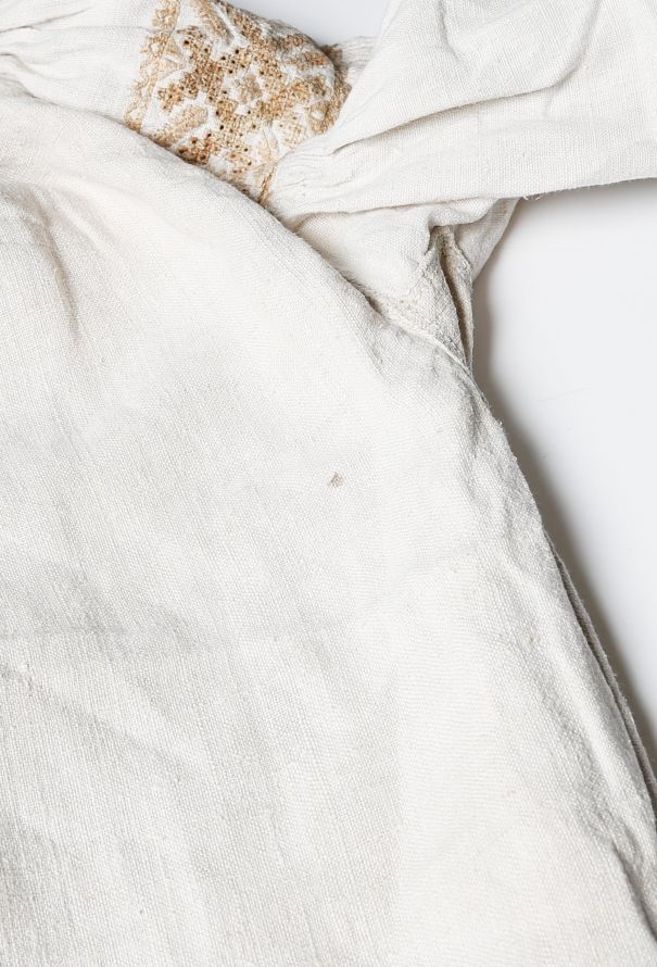 World Treasures Authentic Embroidered Linen Tunic Ivory - 7