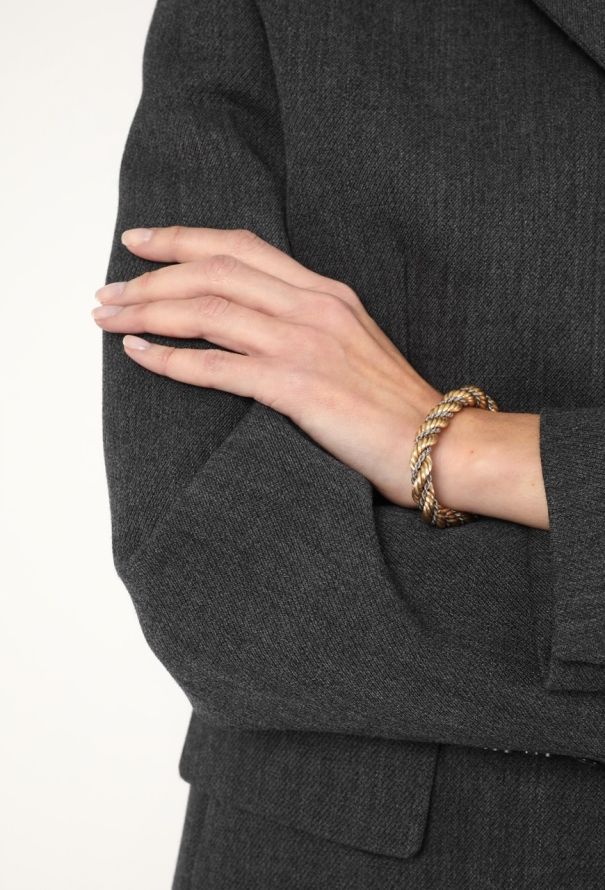 Vintage Fine Jewelry 1940s 18k Gold Interwoven Cord Bracelet - 4