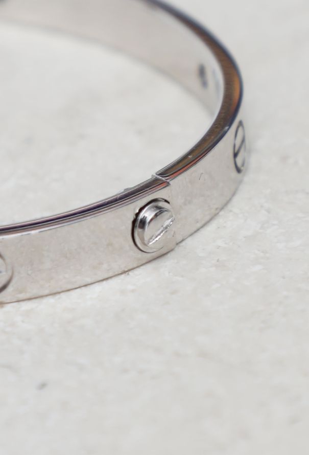 Cartier 18k White Gold Diamond Love Bracelet - 10