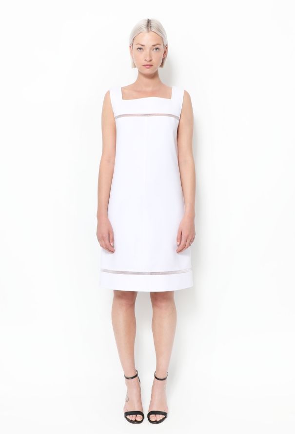 Courrèges 60s Mod Shift Dress White - 1