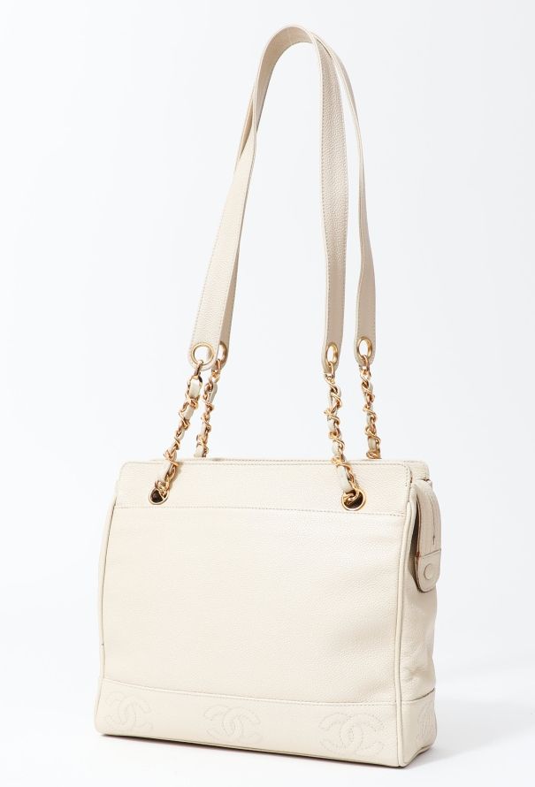 Chanel Off-White Caviar Tote Bag - 2