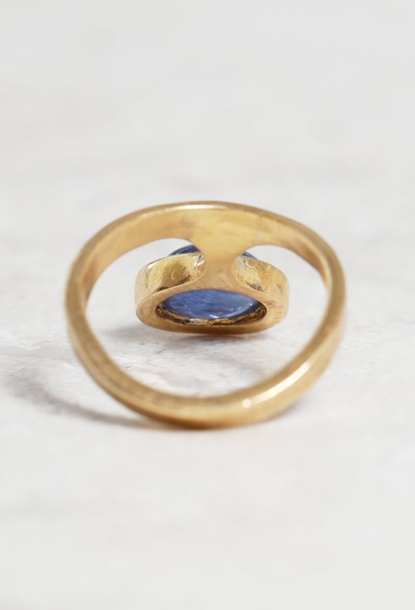 Vintage Fine Jewelry Costanza 18k Gold & Non-Heated 3 Carat Sapphire Ring - 5