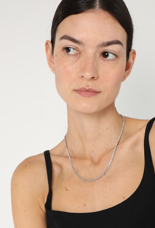 Vintage Fine Jewelry 18k White Gold & 7.5 Carats Diamond Necklace - 2