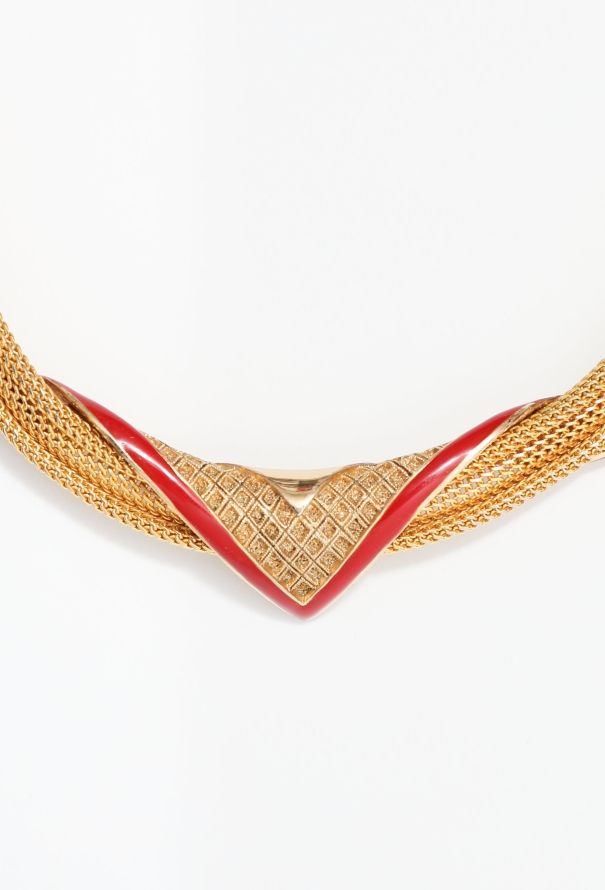 Balenciaga Metallic Wrapped Enamel Choker Necklace - 3