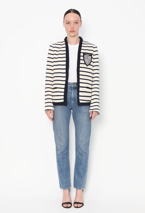 Balmain 2021 Marinière Collegiate Jacket - 2