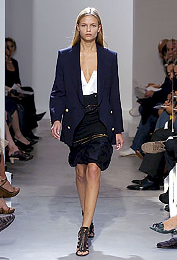 Balenciaga S/S 2005 Navy Zip Skirt - 2