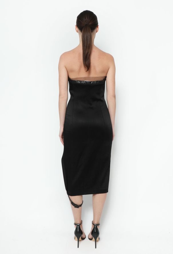 Dior 2001 Leather Trim Bustier Dress - 5