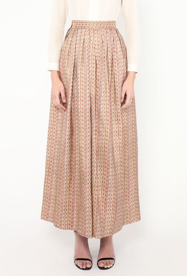 Saint Laurent S/S 1978 Pleated Floral Skirt - 4